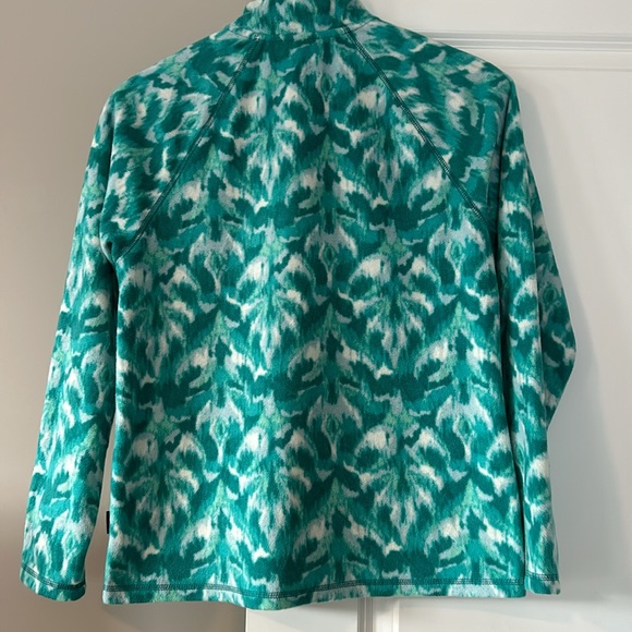 Eddie Bauer 1/2 Zip Recycled Fleece Pullover Sea-foam Green White Abstract Print - Picture 9 of 15